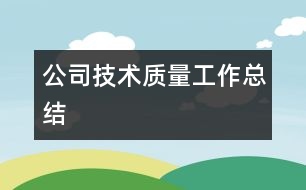 公司技術質量工作總結
