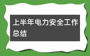 上半年電力安全工作總結