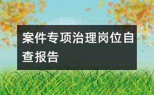 案件專項(xiàng)治理崗位自查報告