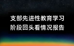 支部先進性教育學(xué)習(xí)階段回頭看情況報告