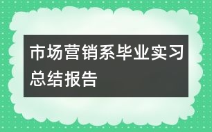 市場營銷系畢業(yè)實習總結(jié)報告