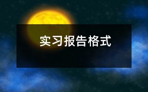 實習報告格式