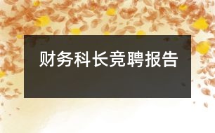 財(cái)務(wù)科長競聘報(bào)告