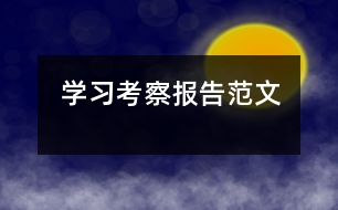 學習考察報告范文