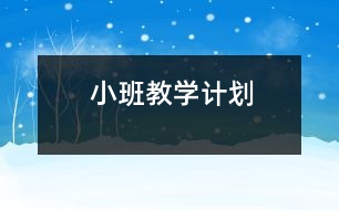 小班教學計劃