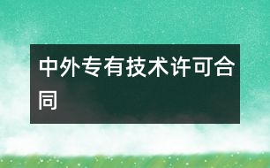 中外專有技術(shù)許可合同