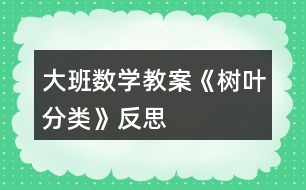 大班數(shù)學(xué)教案《樹(shù)葉分類》反思