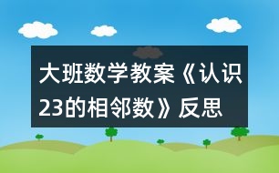 大班數(shù)學(xué)教案《認(rèn)識2、3的相鄰數(shù)》反思