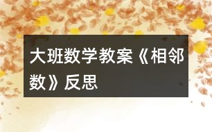 大班數(shù)學(xué)教案《相鄰數(shù)》反思