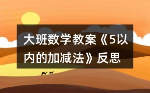 大班數(shù)學教案《5以內的加減法》反思