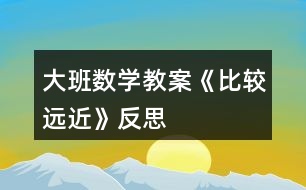 大班數(shù)學(xué)教案《比較遠近》反思