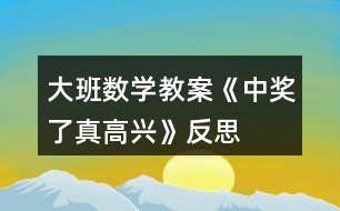 大班數(shù)學(xué)教案《中獎了真高興》反思