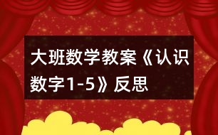 大班數(shù)學(xué)教案《認識數(shù)字1-5》反思