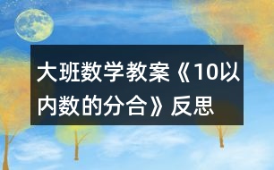 大班數學教案《10以內數的分合》反思