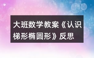 大班數(shù)學(xué)教案《認(rèn)識梯形橢圓形》反思