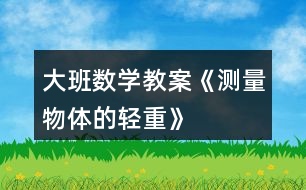 大班數(shù)學教案《測量物體的輕重》