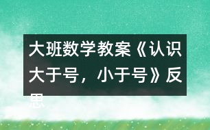 大班數(shù)學(xué)教案《認(rèn)識(shí)大于號(hào)，小于號(hào)》反思