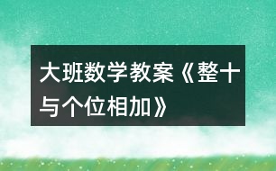 大班數(shù)學教案《整十與個位相加》