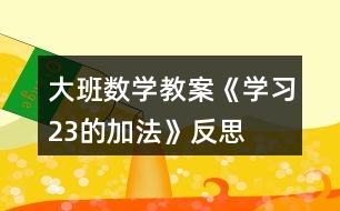 大班數(shù)學(xué)教案《學(xué)習(xí)2、3的加法》反思