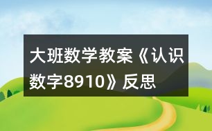 大班數(shù)學(xué)教案《認(rèn)識數(shù)字8、9、10》反思
