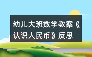幼兒大班數(shù)學(xué)教案《認識人民幣》反思