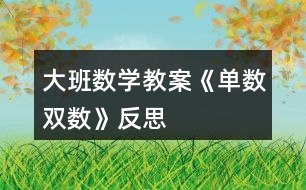 大班數(shù)學(xué)教案《單數(shù)、雙數(shù)》反思