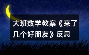 大班數(shù)學(xué)教案《來了幾個好朋友》反思
