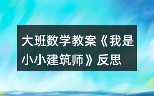 大班數(shù)學教案《我是小小建筑師》反思