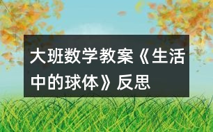 大班數(shù)學教案《生活中的球體》反思