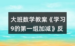 大班數(shù)學教案《學習9的第一組加減》反思