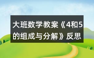 大班數學教案《4和5的組成與分解》反思