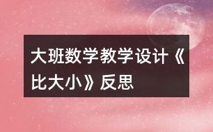 大班數(shù)學教學設計《比大小》反思