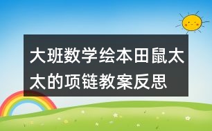 大班數(shù)學(xué)繪本田鼠太太的項(xiàng)鏈教案反思