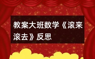 教案大班數學《滾來滾去》反思