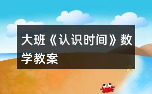 大班《認(rèn)識(shí)時(shí)間》數(shù)學(xué)教案
