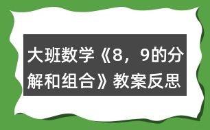 大班數(shù)學(xué)《8，9的分解和組合》教案反思