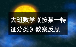 大班數(shù)學(xué)《按某一特征分類(lèi)》教案反思