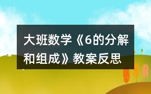 大班數學《6的分解和組成》教案反思