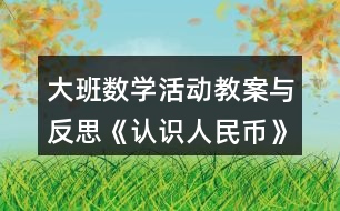 大班數(shù)學(xué)活動(dòng)教案與反思《認(rèn)識(shí)人民幣》教學(xué)反思