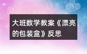 大班數學教案《漂亮的包裝盒》反思