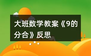 大班數(shù)學教案《9的分合》反思
