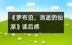 《羅布泊，消逝的仙湖》讀后感
