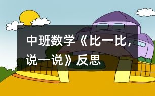 中班數(shù)學《比一比，說一說》反思
