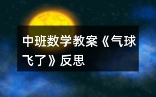 中班數學教案《氣球飛了》反思