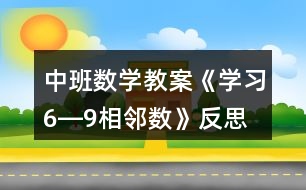 中班數(shù)學(xué)教案《學(xué)習(xí)6―9相鄰數(shù)》反思