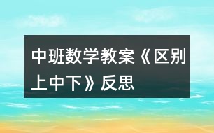 中班數(shù)學(xué)教案《區(qū)別上、中、下》反思