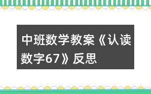 中班數(shù)學(xué)教案《認(rèn)讀數(shù)字6、7》反思