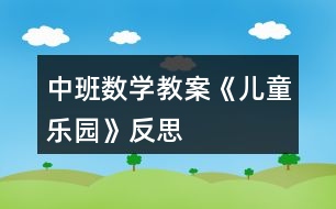 中班數(shù)學教案《兒童樂園》反思