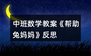 中班數(shù)學教案《幫助兔媽媽》反思