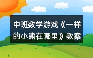 中班數(shù)學游戲《一樣的小熊在哪里》教案反思